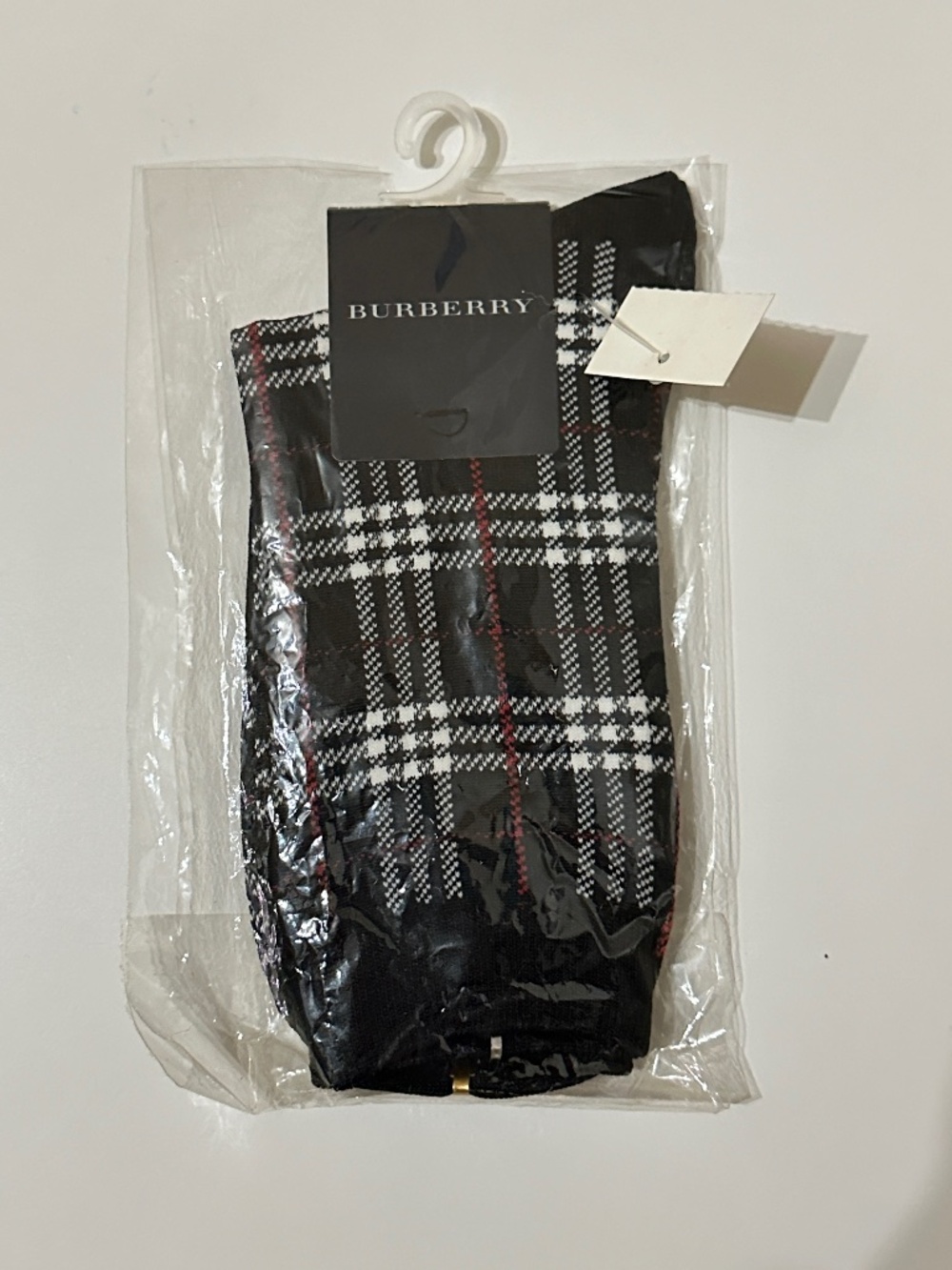 NWT Burberry Black and Plaid Socks 19-21cm Made in Japan